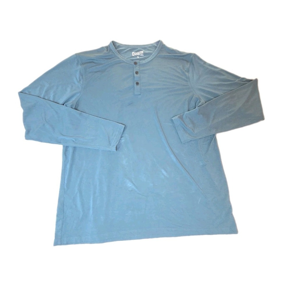 Duluth Trading Co Henley Shirt Mens XL Green Long Sleeve Casual Solid Cotton XL